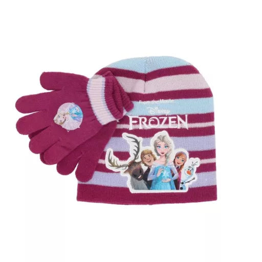 (Précommande) Ensemble bonnet et gants d'hiver pour enfants Reine des neiges