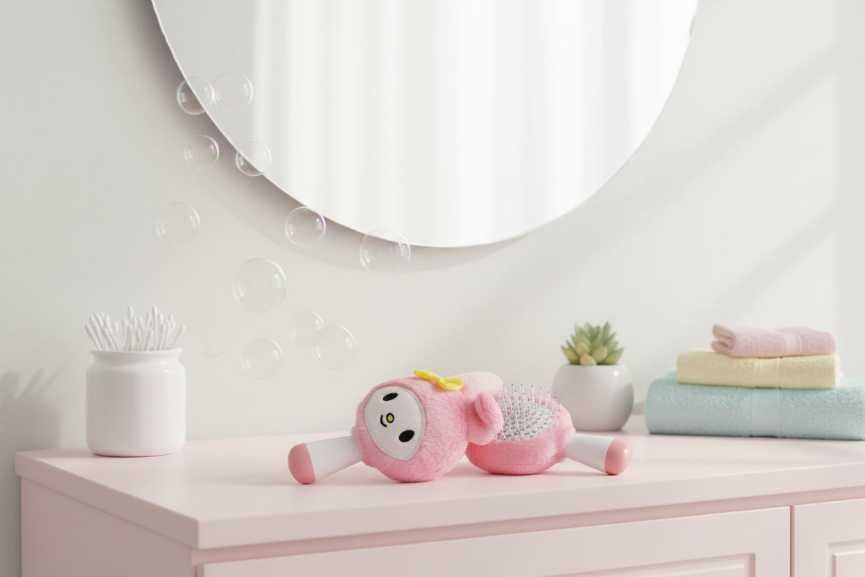 (Précommande) Mini brosse à cheveux en peluche Hello Kitty 13 cm