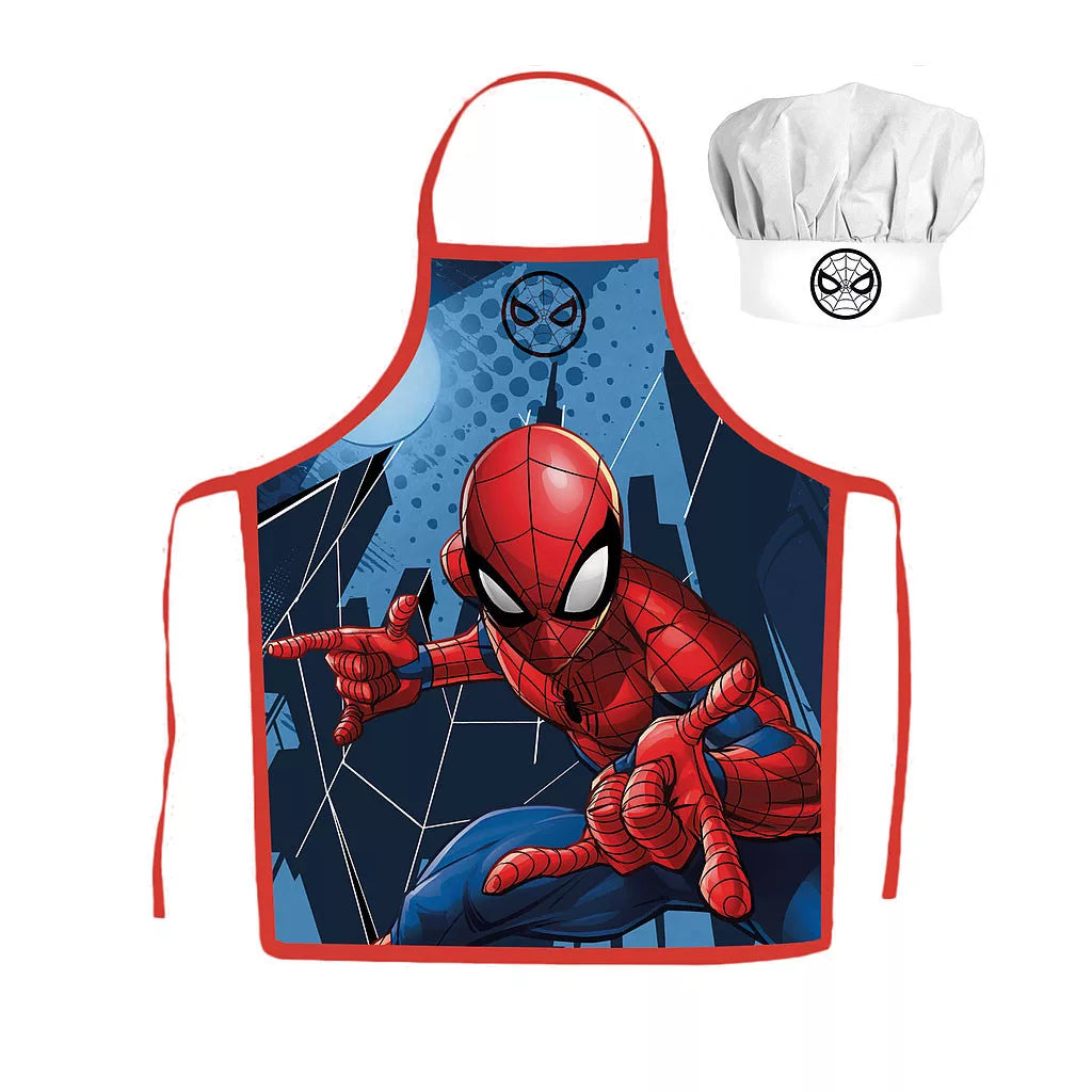 (Précommande)Tablier pour enfant avec toque Spiderman