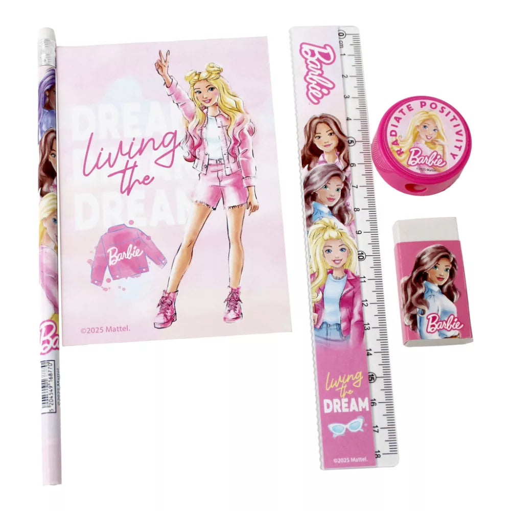 Ensemble de papeterie 5 pièces- Barbie