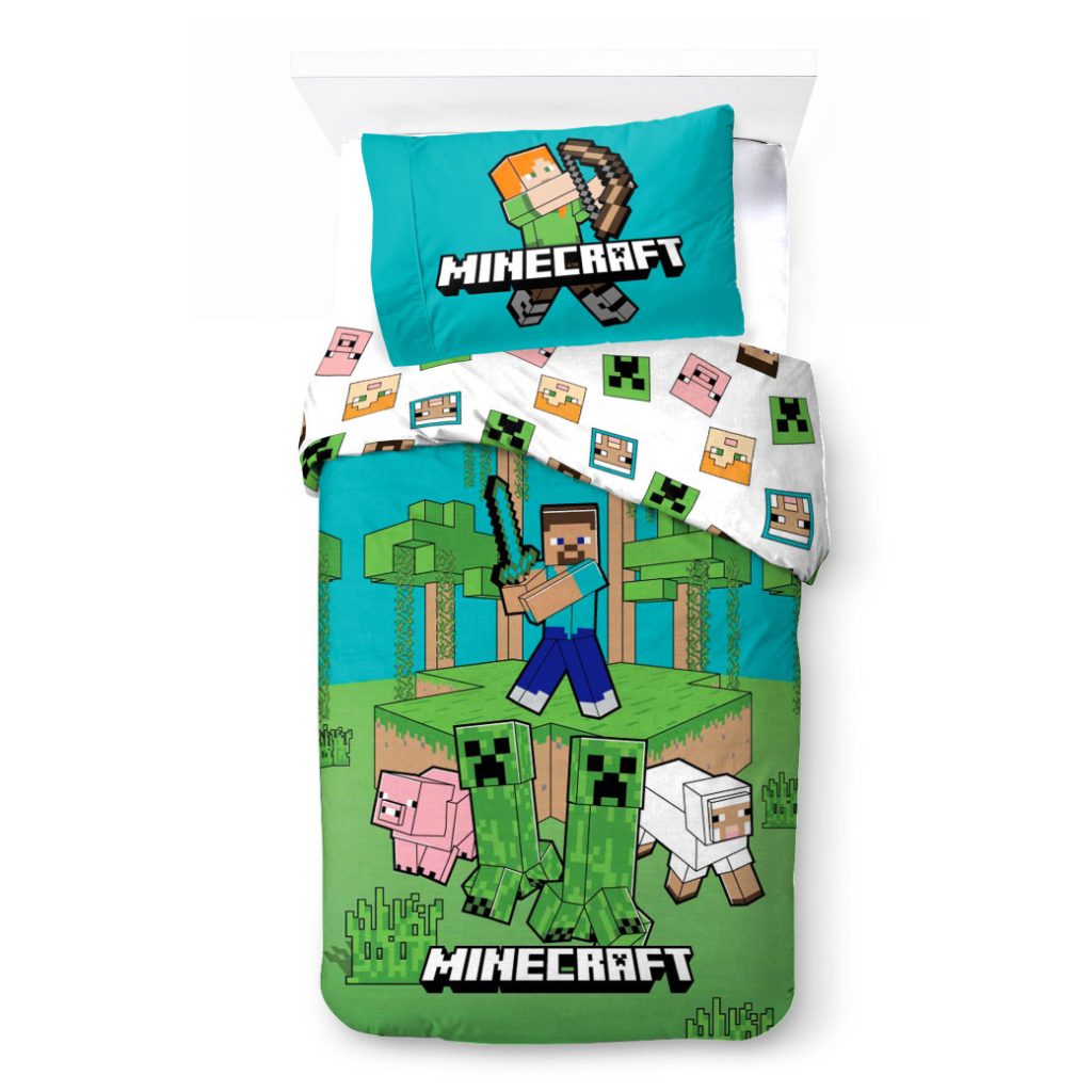 (Précommande) Parure de lit 1 personne Minecraft