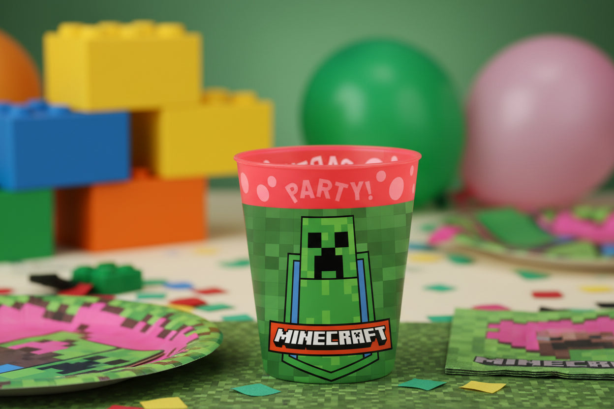 (Précommande) Ensemble de 4 gobelets en plastique Minecraft micro premium 250 ml