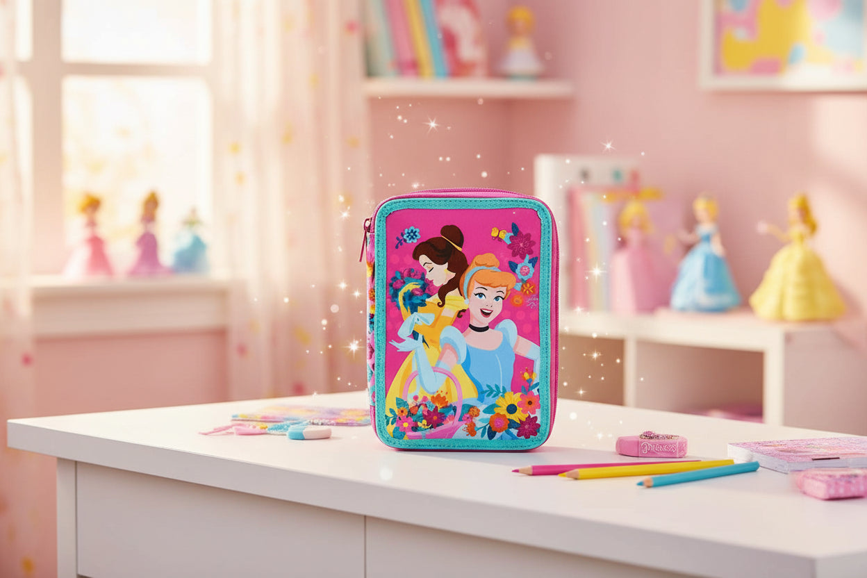 (Précommande) Trousse à crayons remplie Princesses 2 niveaux