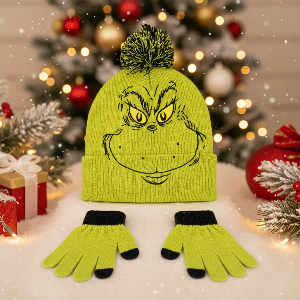 (Précommande) Ensemble bonnet et gants pour enfants Grinch