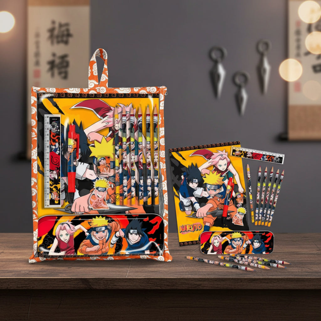 (Précommande) Ensemble de papeterie Naruto avec support