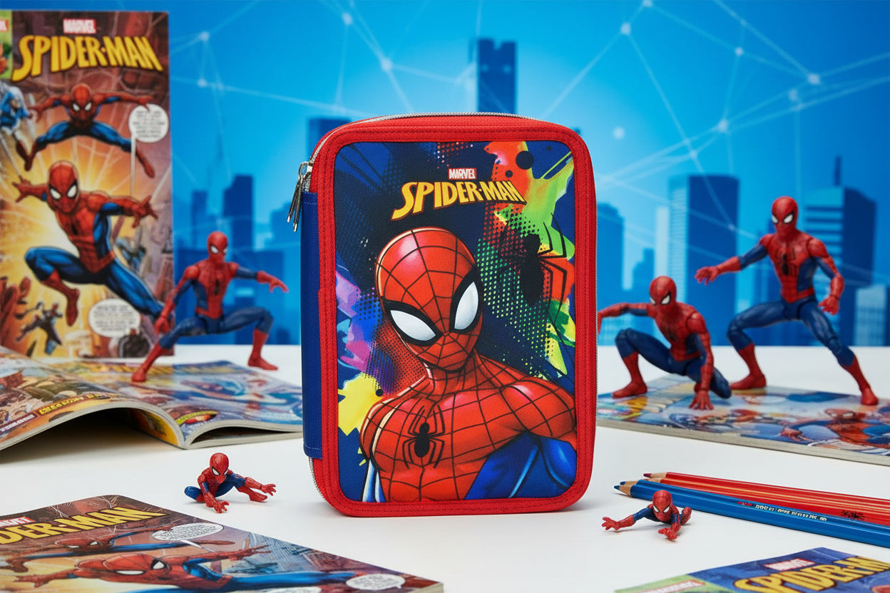 (Précommande) Trousse à crayons remplie Spiderman 2 niveaux