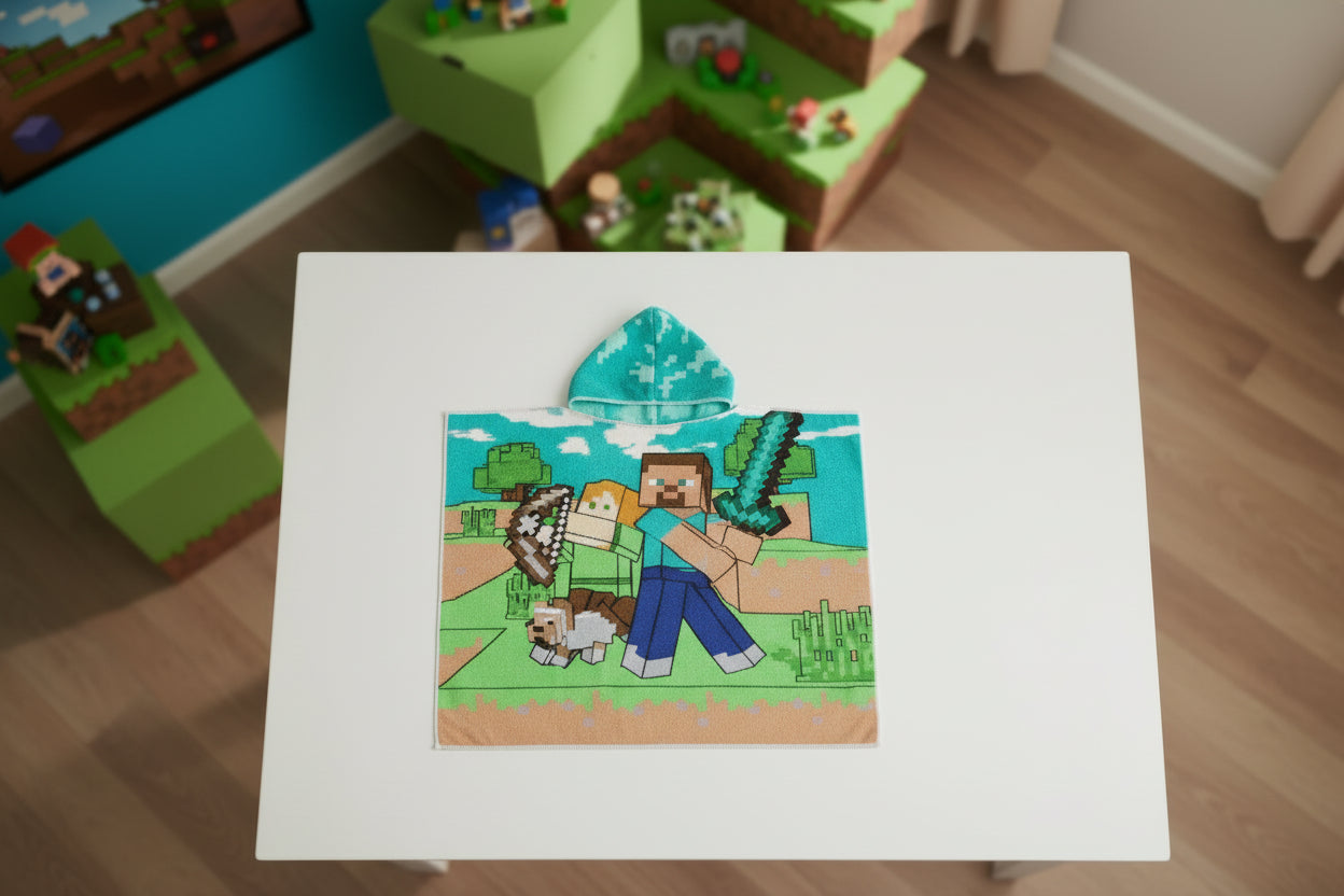 (Précommande) Serviette de plage poncho Minecraft