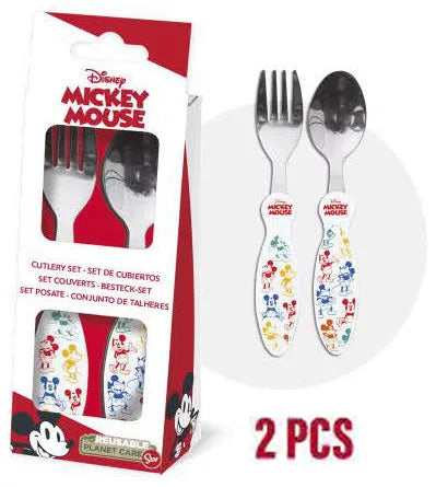 Ensemble de couverts en métal Mickey - 2 pièces