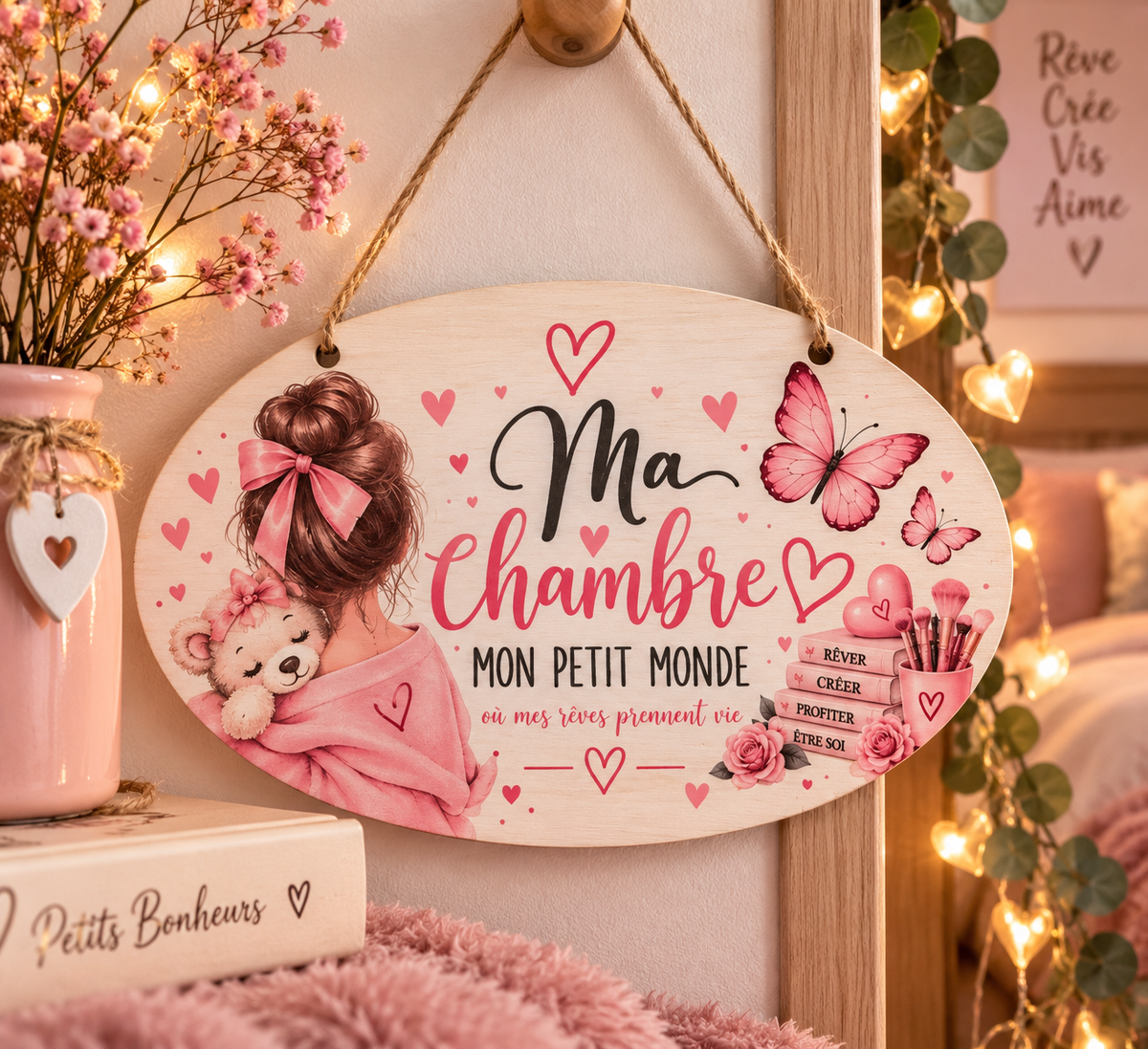 Plaque décorative murale – “Ma chambre, mon petit monde”