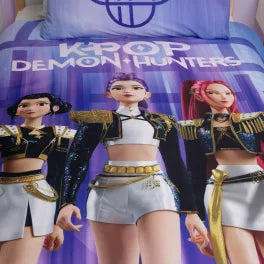 (Précommande) Parure de lit double face en microfibre K-pop Demon Hunters 1 personne