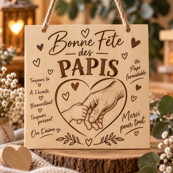 Plaque décorative personnalisée – Fête des Papis