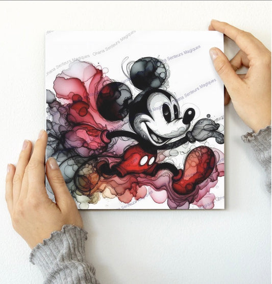 Tableau photo imprimé Mickey 20x20cm