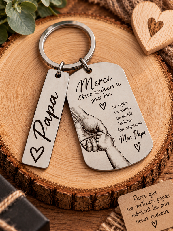 Porte-clés personnalisé “Merci Papa” ❤️