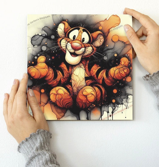 Tableau photo imprimé Tigrou 20x20cm