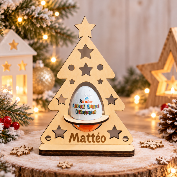 🎄 Support Sapin de Noël personnalisé pour œuf Kinder Surprise 🎄