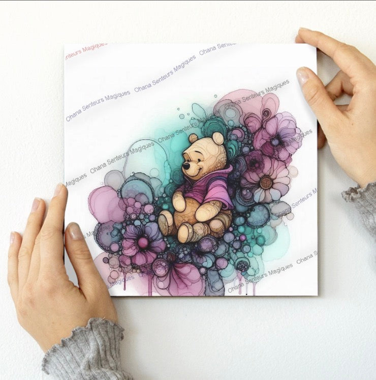 Tableau photo imprimé Winnie l’ourson 20x20cm