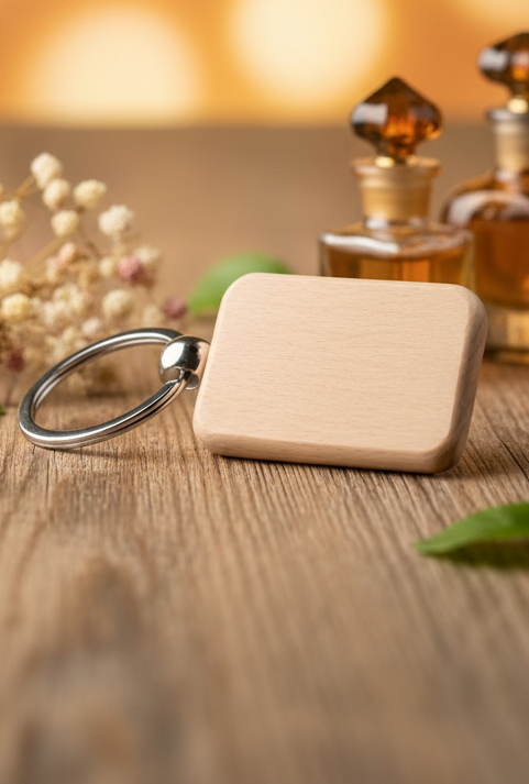 Porte clés en bambou à personnaliser