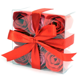 Boîtes de 9 roses de savon - Rouge