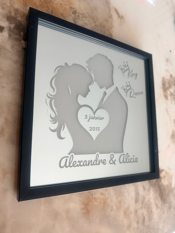 Gravure sur miroir Couple