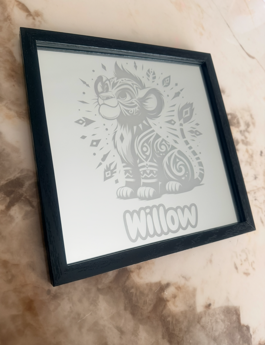 Gravure sur miroir Roi Lion