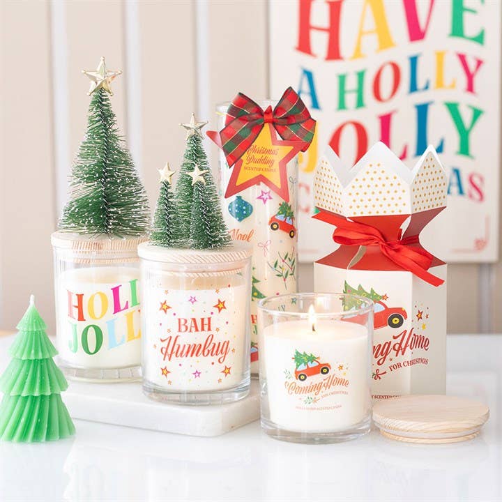 Bougie en tube parfumée au pudding de Noël imprimé nostalgique de Noël