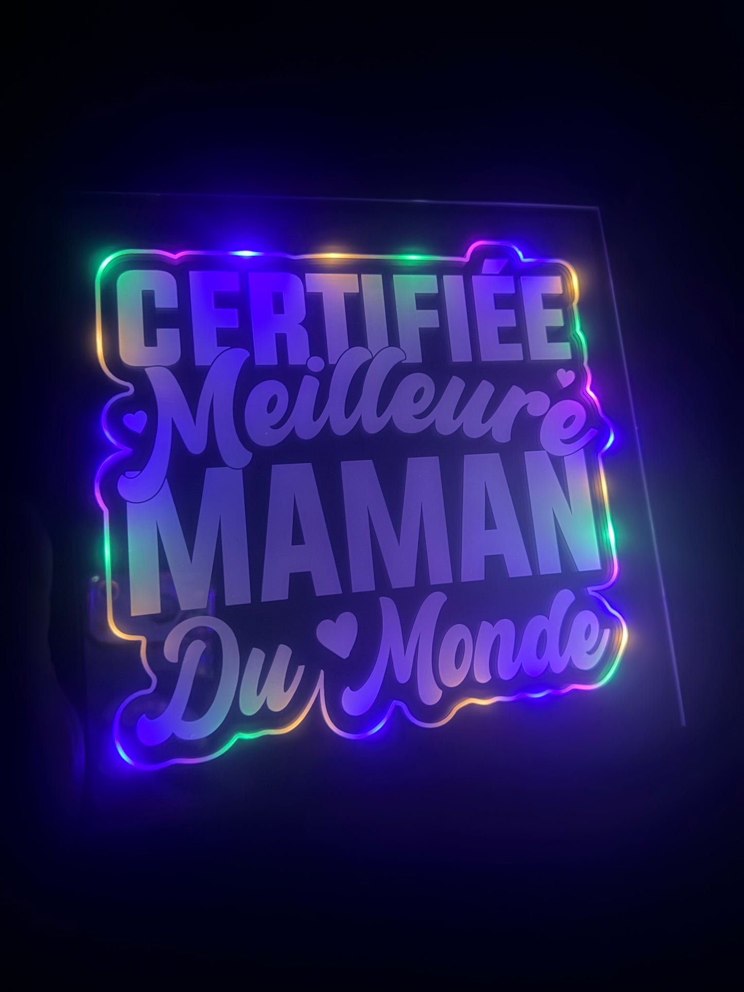 Gravure miroir Certifiée Meilleure Maman du Monde 20x20cm