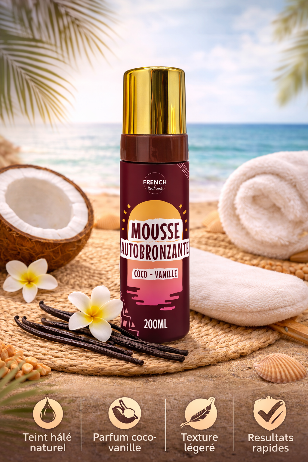 Mousse Autobronzante Vanille – Coco (200 ml)