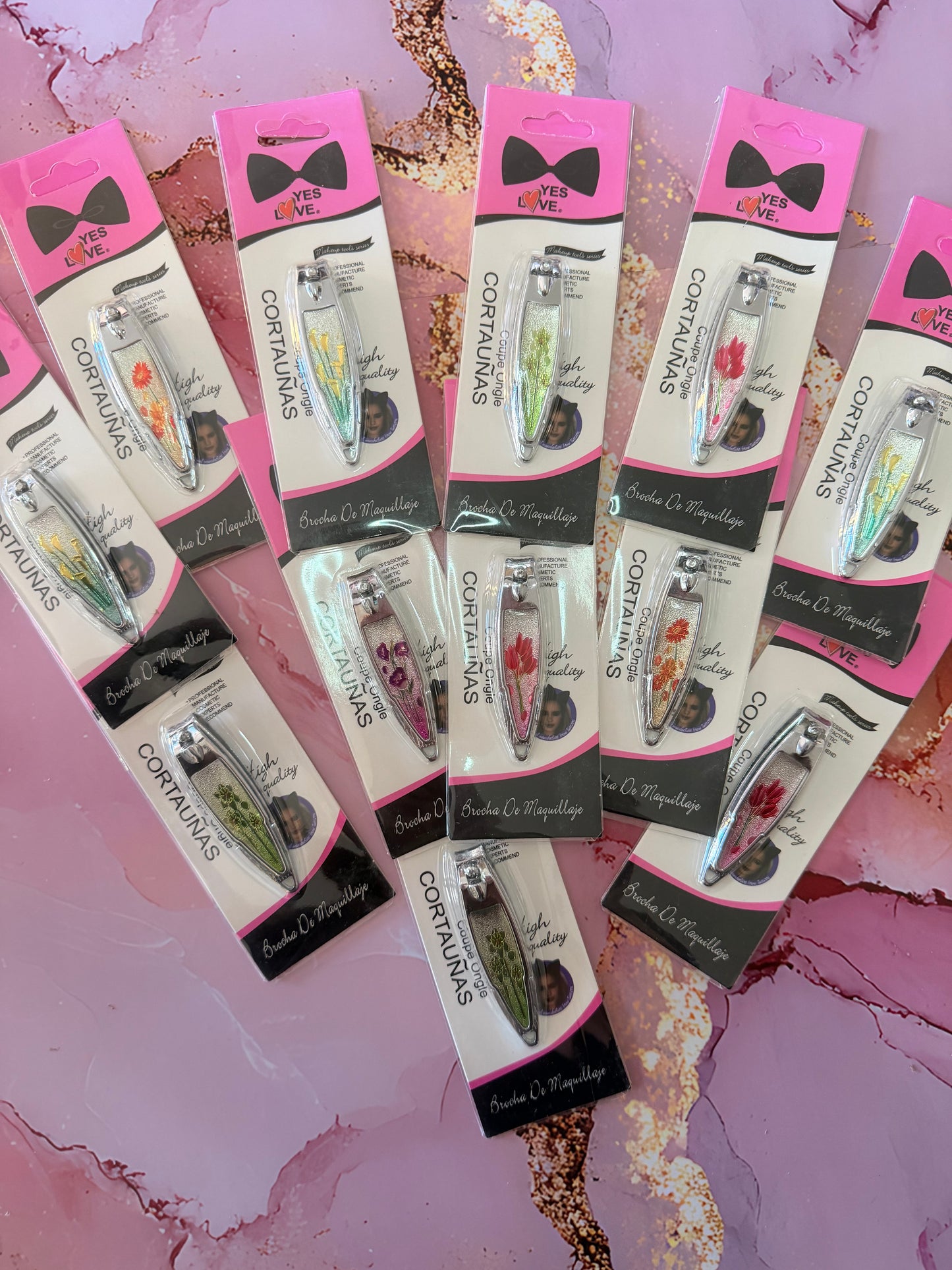 Coupe ongles en acier inoxydable floral