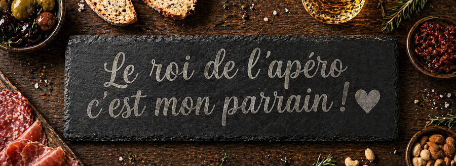 Assiette apéritive en ardoise 11x30cm