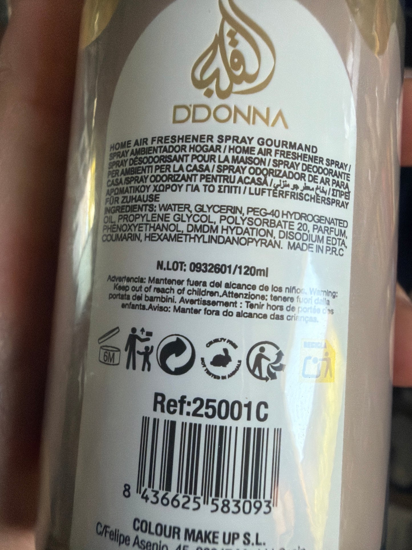 🍮 Air Fraîcheur Maison & Tissus Gourmand D’Donna – 120 ml
