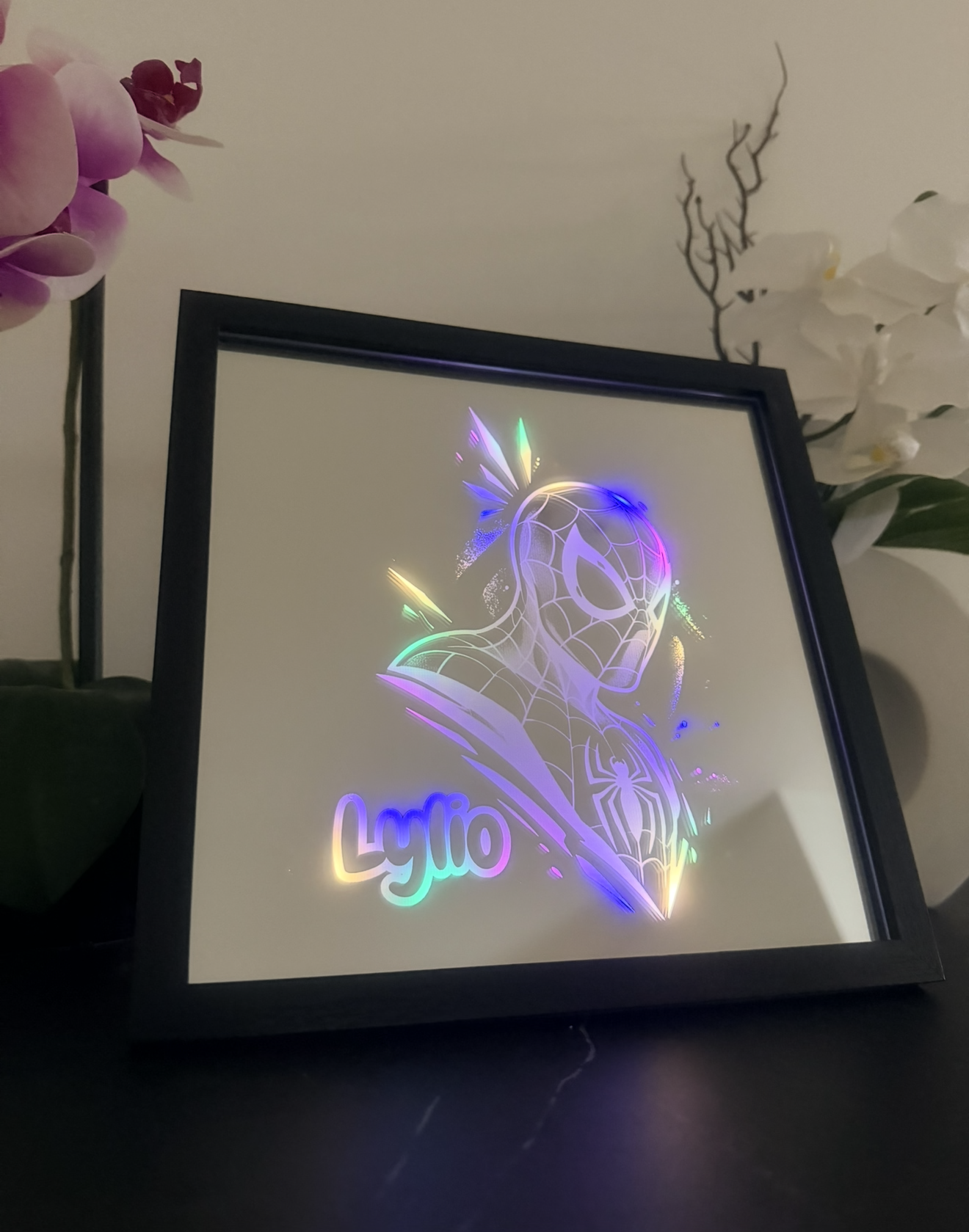 Gravure sur miroir Spiderman