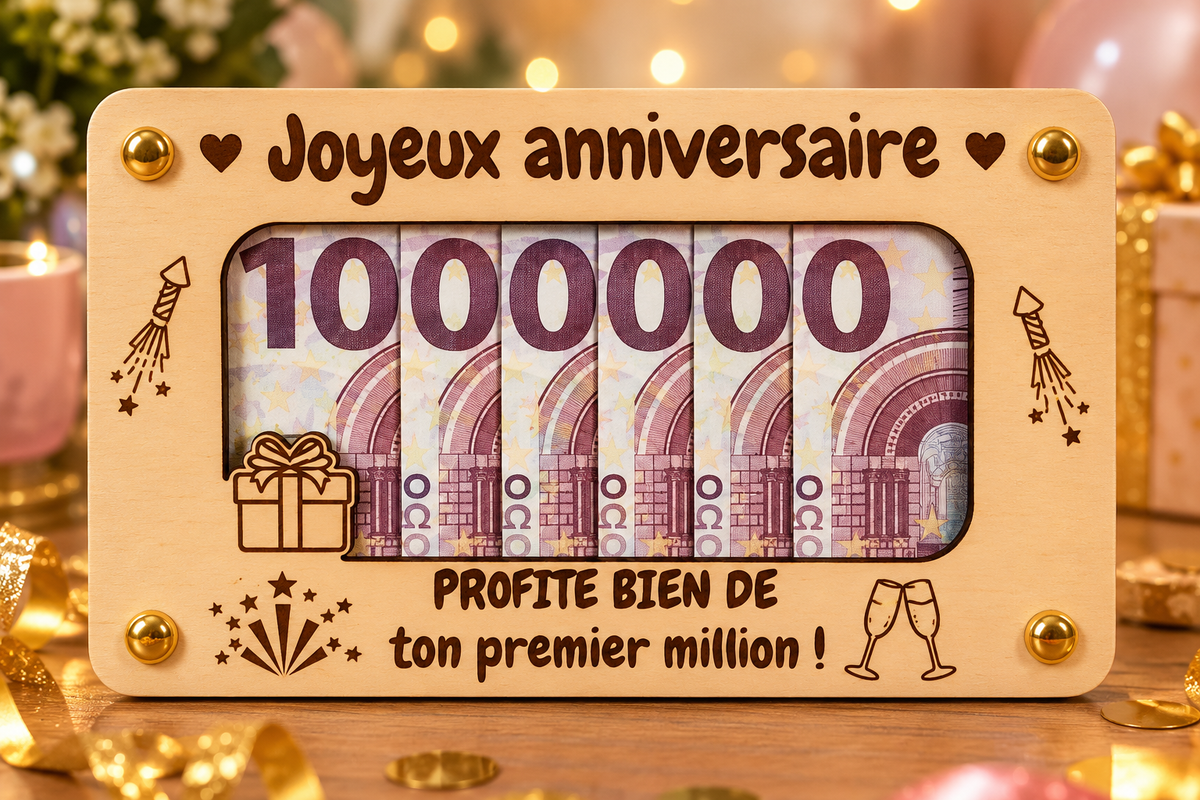 🎉 Carte en bois “Joyeux Anniversaire”