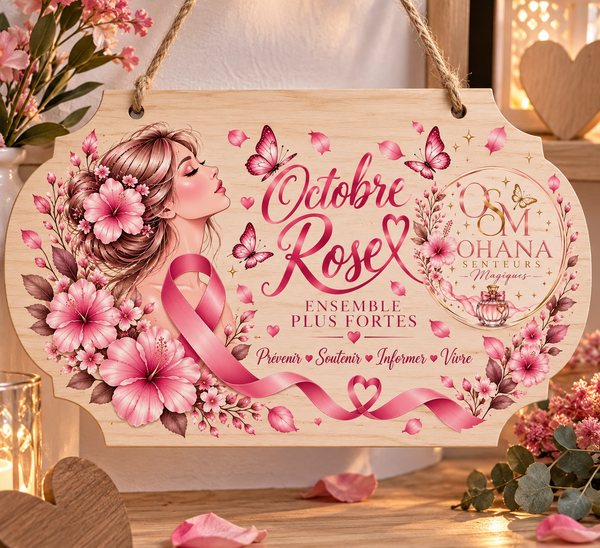 Plaque décorative murale Octobre Rose