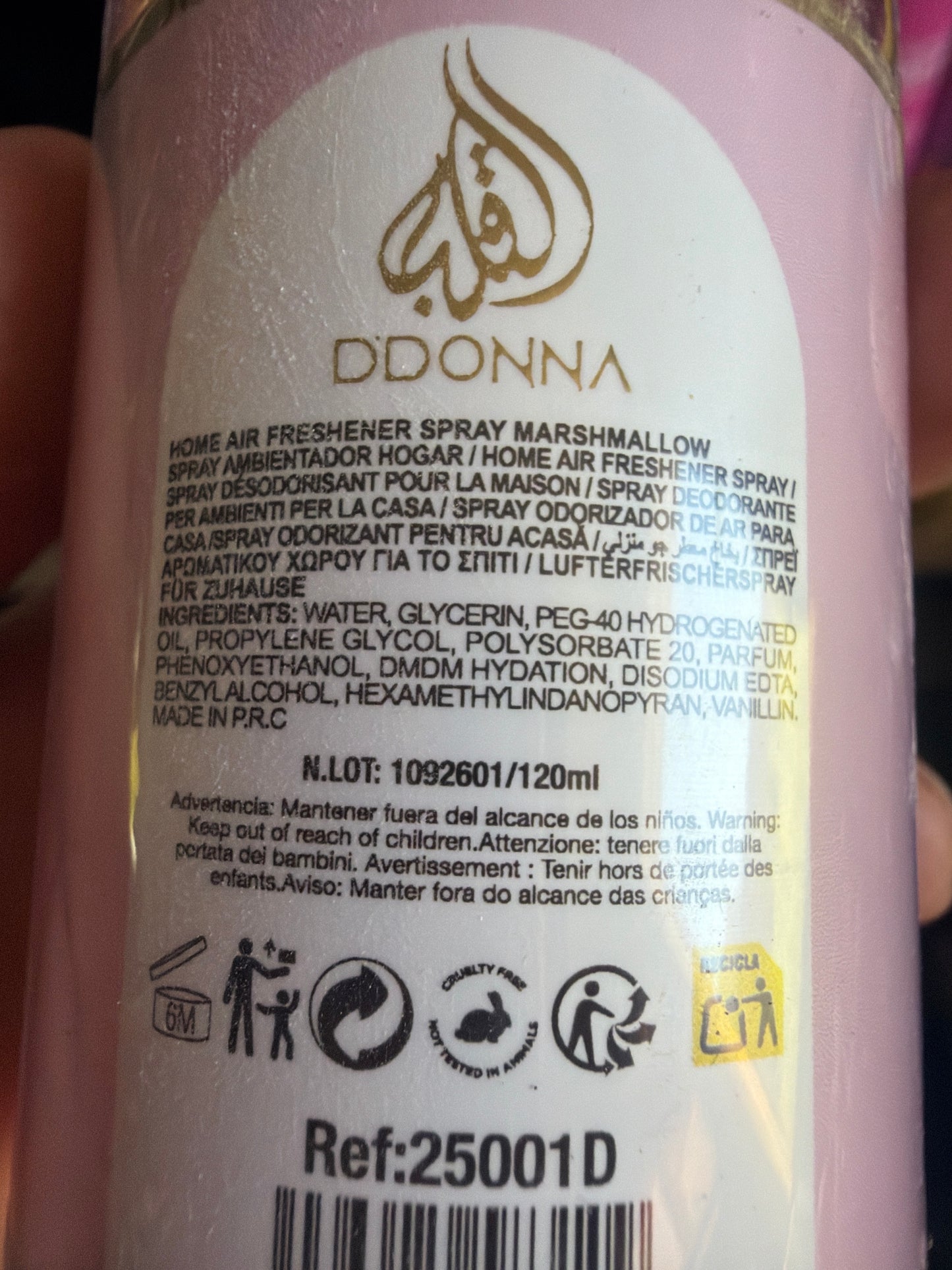 🍬 Air Fraîcheur Maison Marshmallow D’Donna Dubai – 120 ml