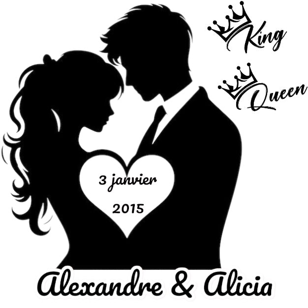 Gravure sur miroir Couple