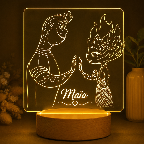 Lampe LED en acrylique – 15 x 15 cm (100% personnalisable)