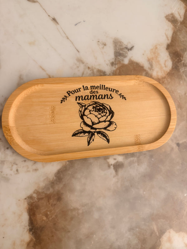 Plateau en bambou personnalisé 16x8cm