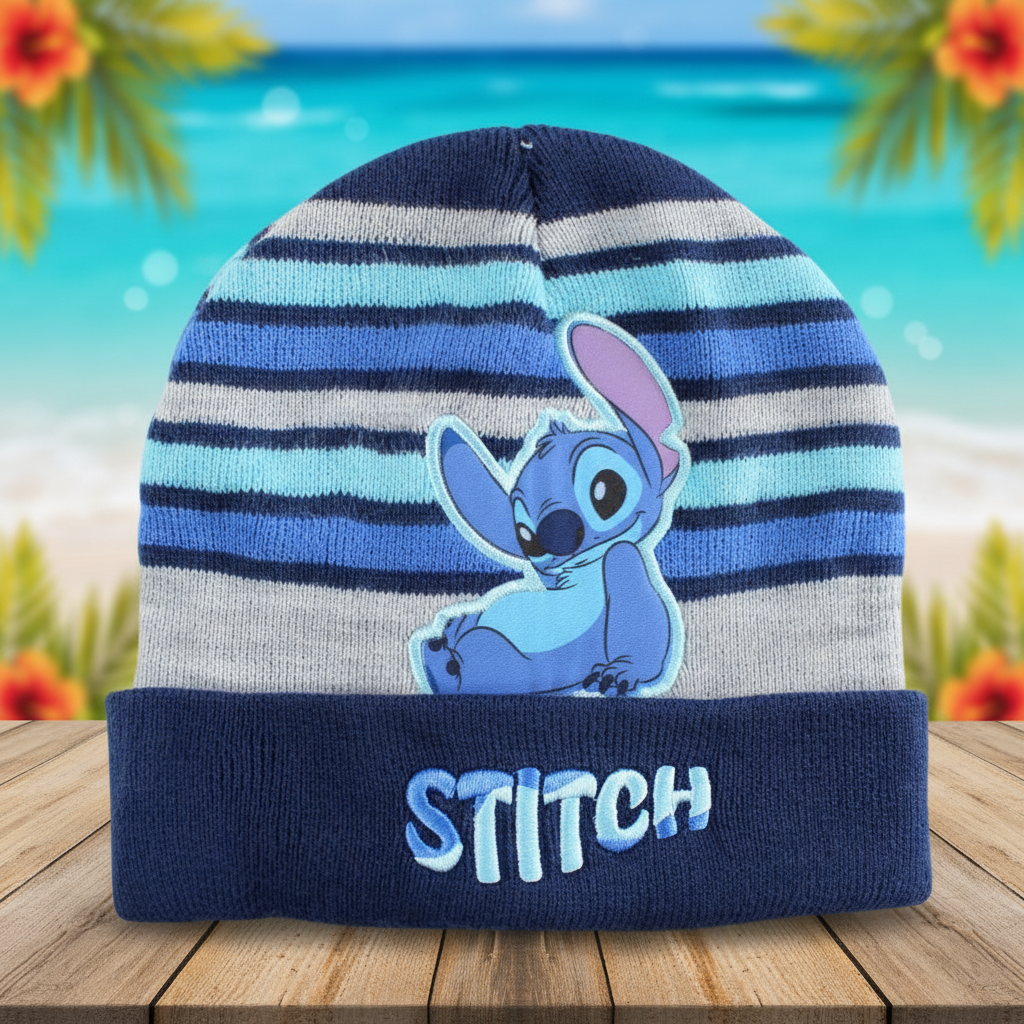 (Précommande) Bonnet bleu et gris Stitch