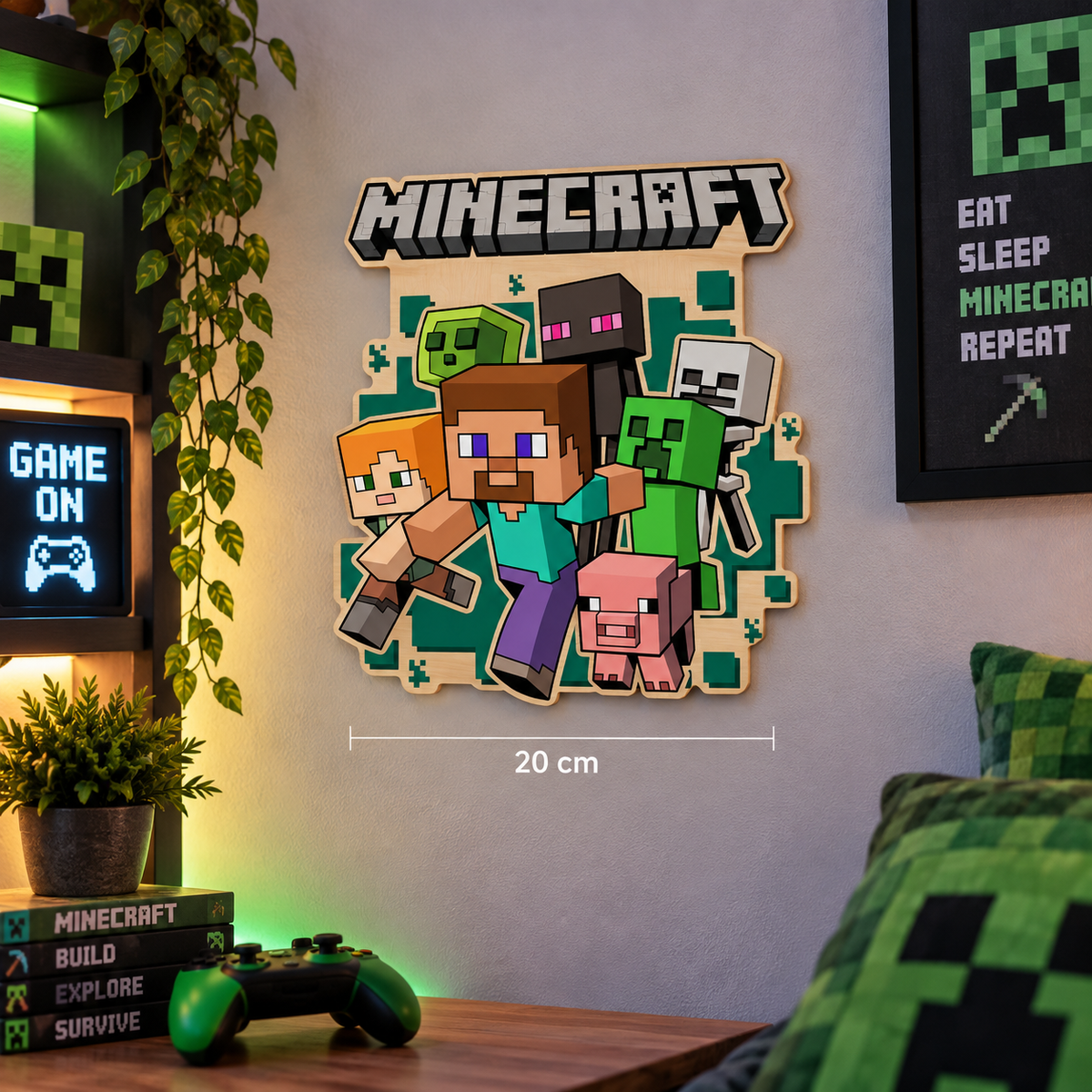 Décoration murale Minecraft 20cm