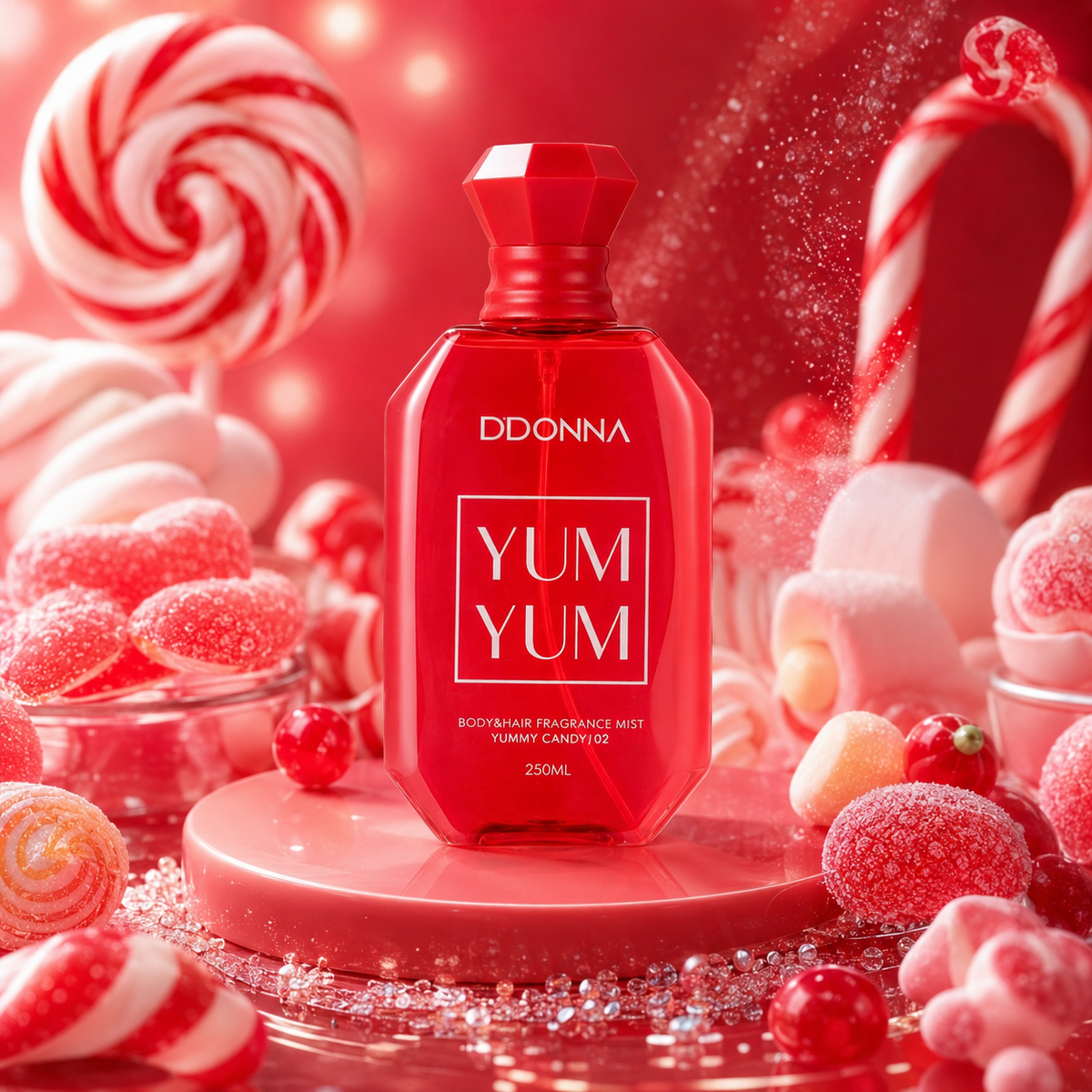 D’Donna Yum Yum Candy – Brume Parfumée Corps & Cheveux 250 ml 🍓🍬