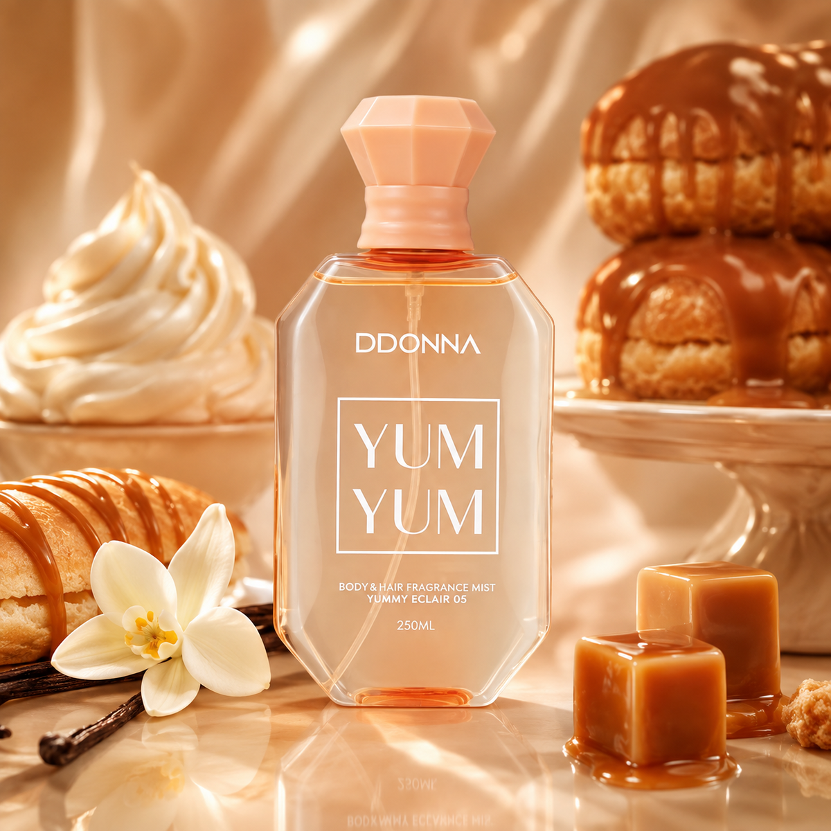 D’Donna Yum Yum Éclair – Brume Parfumée Corps & Cheveux 250 ml 🍮