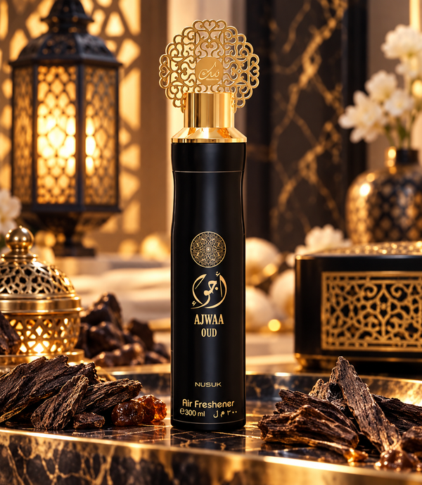Ajwa Oud Black – Désodorisant d’intérieur NUSUK 300 ml