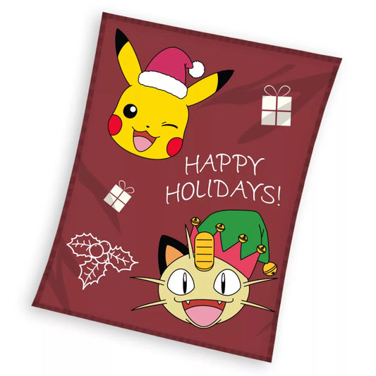 (Précommande) Couverture polaire de Noël Pokémon Joyeuses Fêtes 130x160cm