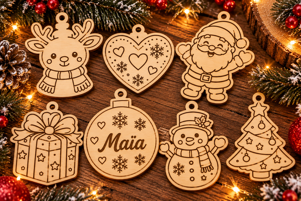 🎨 Décorations de Noël en bois à colorier ou peindre 🎄