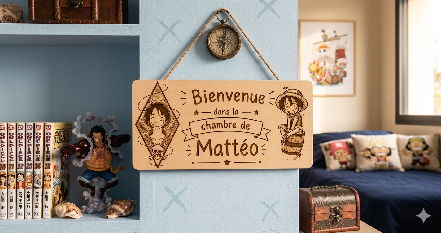 Plaque de porte en bois One Piece