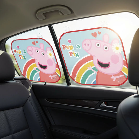 (Précommande) Pare-soleil arc-en-ciel Peppa Pig pour fenêtres, lot de 2