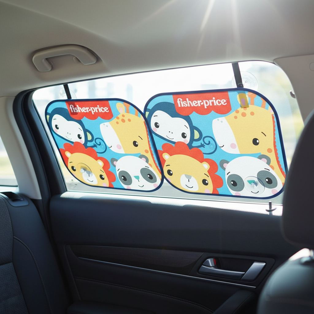 (Précommande) Pare-soleil animaux Fisher-Price pour fenêtre, lot de 2