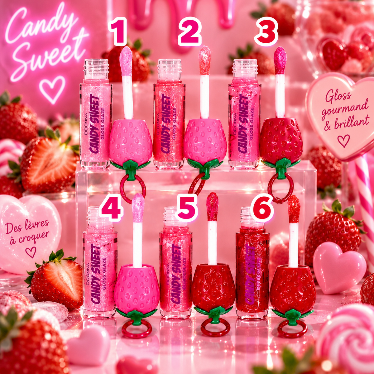 🍓💖 Gloss Glaze Candy Sweet D’Donna – Vente à l’unité
