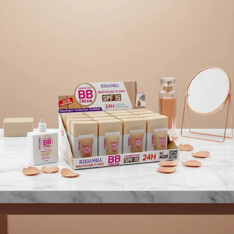 BB Cream Leticia Well SPF 15 – Fond de teint fluide haute couvrance