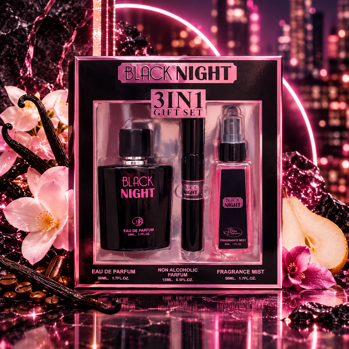 🌙 Coffret Nuit Noire 3 en 1 – Blue Dreams